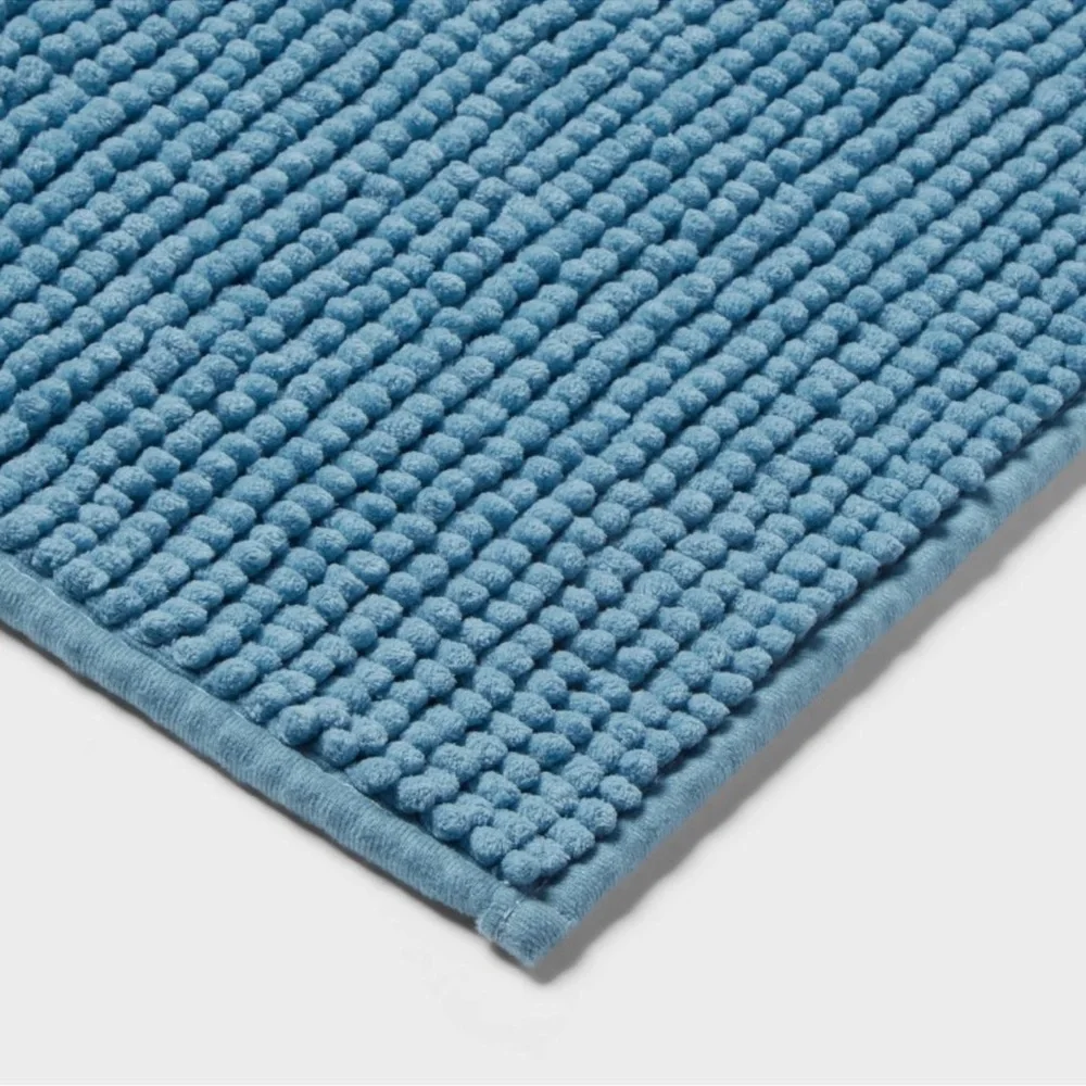 Everyday chenille bath rug quilt blue 20”x 58”